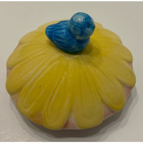 Easter Egg Ceramic Pink Teapot Bunnies and Bluebird - Picture 7 of 9